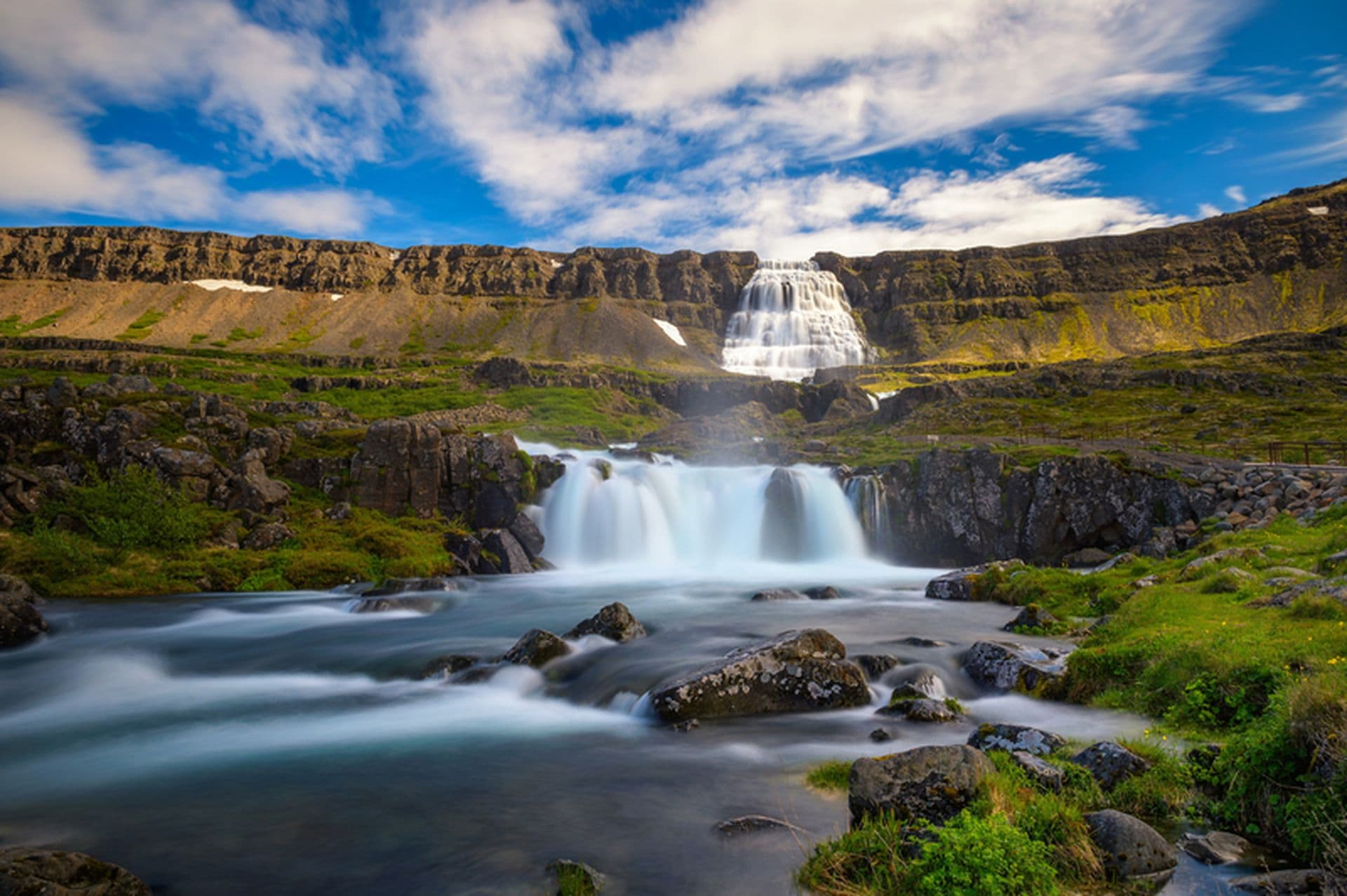 Dynjandi Waterfall, Iceland Aurora